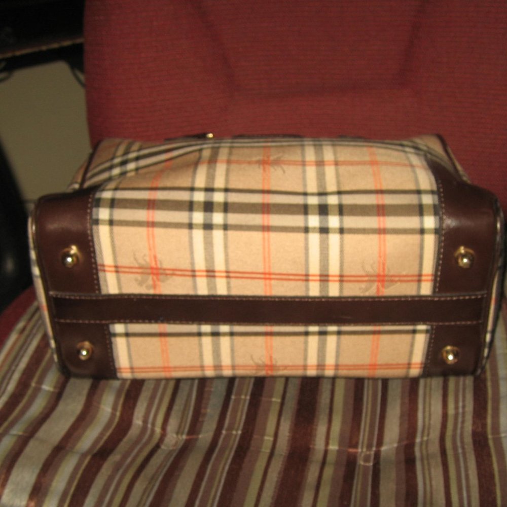 ❤️RARE VINTAGE BURBERRY NOVA CHECK RARE Doctors Bag Speedy Purse +Zipper Pull - Picture 6 of 9